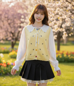 Pastel Yellow Knit Set + Skirt